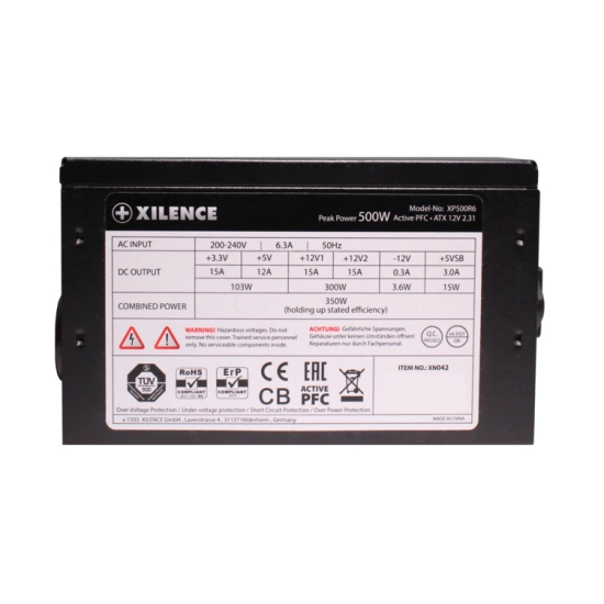 Napajanje 500W, XILENCE Performance C XP500R6 XN042, 120mm fan Napajanje 500W, XILENCE Performance C XP500R6 XN042, 120mm fan