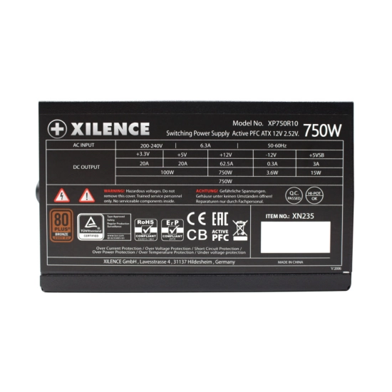 Napajanje 750W, XILENCE XP750R10 XN235, 80+ Bronze, 120mm fan Napajanje 750W, XILENCE XP750R10 XN235, 80+ Bronze, 120mm fan