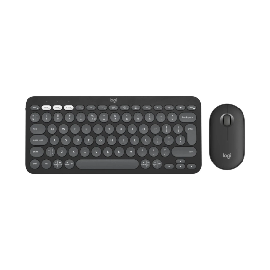 Tipkovnica + miš LOGITECH Pebble 2, 920-012239, bežična slim, Bluetooth, US Layout, siva