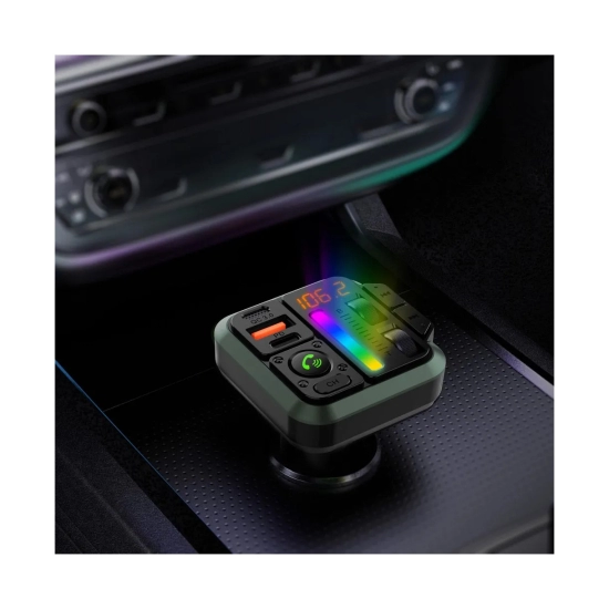 FM transmiter za auto BLUE STAR AutoBeat MT04B, LED zaslon, Bluetooth, USB-C, USB, PowerDelivery, QuickCharge 3.0, crni