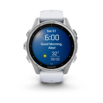 Pametni sportski sat GARMIN fenix 8 AMOLED 010-02903-00, 43mm, srebrni,m srebrni remen  