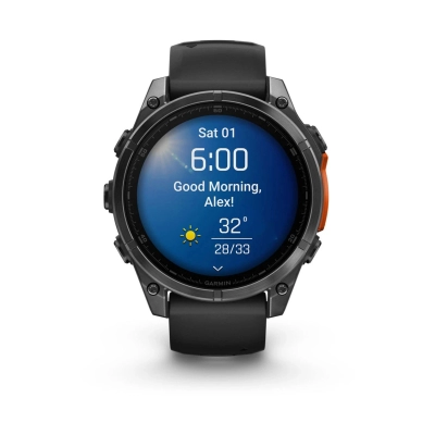 Pametni sat GARMIN fenix 8 AMOLED 010-02904-00, 47mm, tamnosivi, crni remen   - Pametni sportski satovi