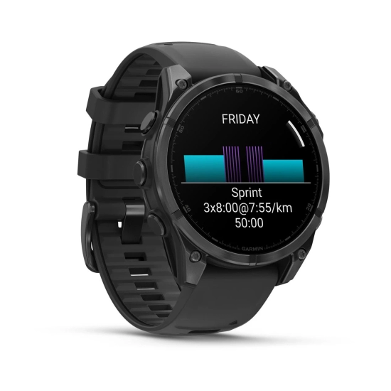 Pametni sat GARMIN fenix 8 AMOLED 010-02904-00, 47mm, tamnosivi, crni remen