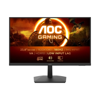 Monitor 23.8incha AOC 24G15N2, FHD, VA, 180Hz, 1ms, 250cd/m2, 3000:1, crni   - AOC