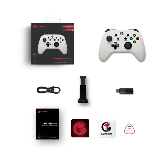 Gamepad GAMESIR T4 Pro, bežični, bluetooth, USB C, Nintendo Switch/Android/PC, bijeli