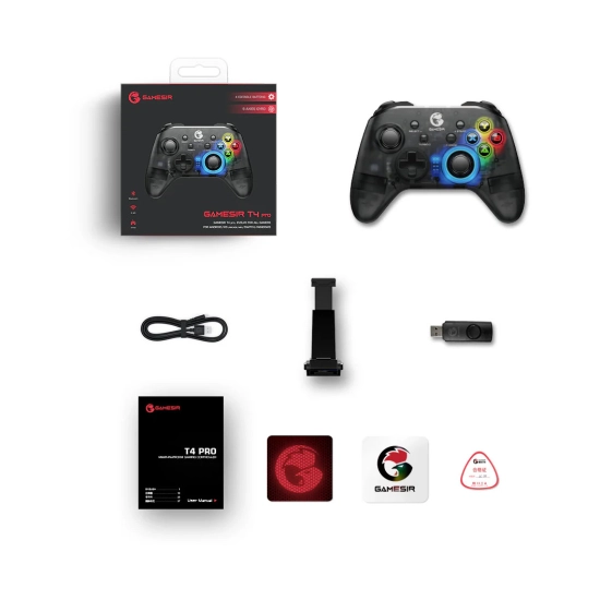 Gamepad GAMESIR T4 Pro, bežični, bluetooth, USB C, Nintendo Switch/Android/PC, Translucent black Gamepad GAMESIR T4 Pro, bežični, bluetooth, USB C, Nintendo Switch/Android/PC, Translucent black