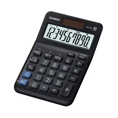 Kalkulator CASIO MS-10F, izračun poreza/konverzija, crni   - Casio