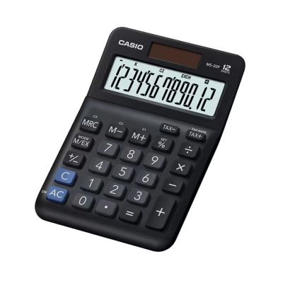 Kalkulator CASIO MS-20F, izračun poreza/konverzija, crni   - Casio
