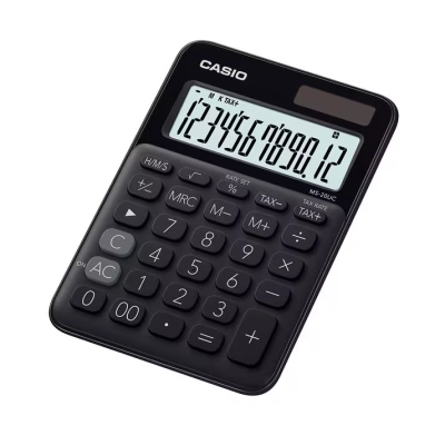 Kalkulator CASIO MS-20UC-BK, izračuni poreza, crni   - Casio
