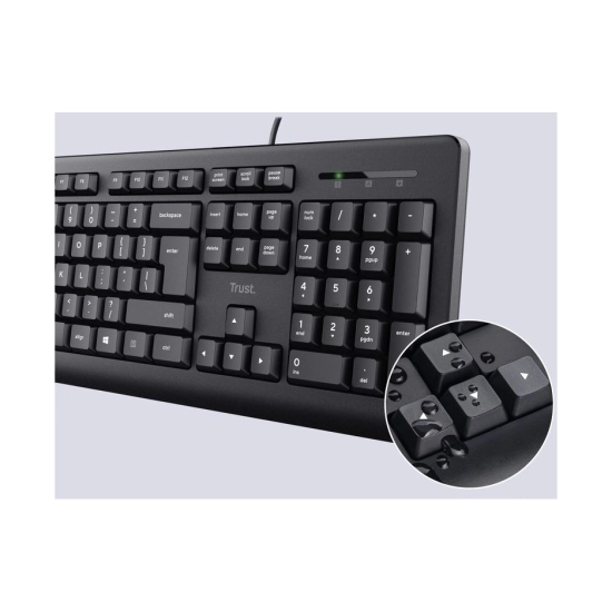 Tipkovnica + miš TRUST Primo, žična, USB A, crna