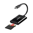 Čitač memorijskih kartica UGREEN, USB C, TF/SD kartice, 15cm, crni