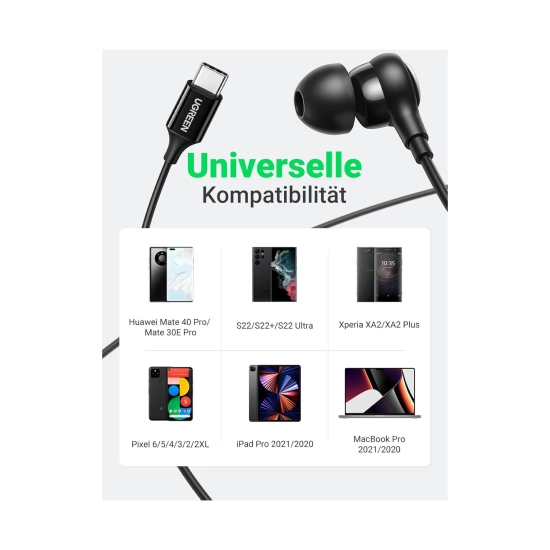 Slušalice UGREEN, in-ear, žične, USB C, crne Slušalice UGREEN, in-ear, žične, USB C, crne