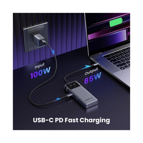 USB HUB UGREEN 6-in-1, USB C na HDMI 4K@60, USB C PD 100W, 2x USB C, 3x USB A, sivi USB HUB UGREEN 6-in-1, USB C na HDMI 4K@60, USB C PD 100W, 2x USB C, 3x USB A, sivi