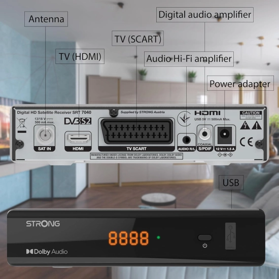 TV tuner STRONG SRT 7040, DVB-S/S2, HDTV prijemnik
