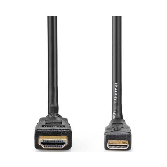 Kabel NEDIS CVGL34500BK50, HDMI (M) na mini HDMI (M), ethernet, crni, 5m, pozlaćeni Kabel NEDIS CVGL34500BK50, HDMI (M) na mini HDMI (M), ethernet, crni, 5m, pozlaćeni