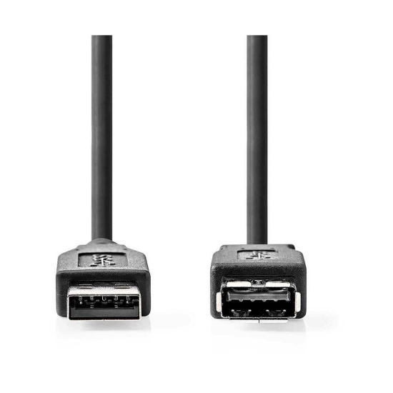 Kabel NEDIS CCGL61010BK20, USB A 3.2 (M) na USB A (Ž), crni, 2m