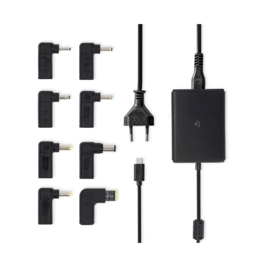 Punjač za laptop NEDIS NBAU100110BK, univerzalni, 100W, 2.5m Punjač za laptop NEDIS NBAU100110BK, univerzalni, 100W, 2.5m