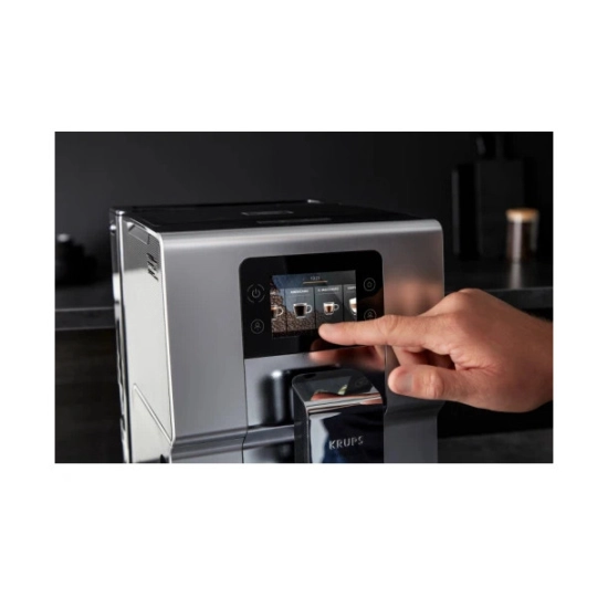 Aparat za kavu KRUPS Intuition EA875E10, 1450W, 15 bara, srebrno crni Aparat za kavu KRUPS Intuition EA875E10, 1450W, 15 bara, srebrno crni