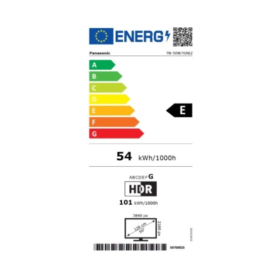 Televizor LED 50incha PANASONIC TN-50W70AEZ, Google TV, 4K UHD, DVB-T2/C/S2, HDMI, USB, energetski razred E