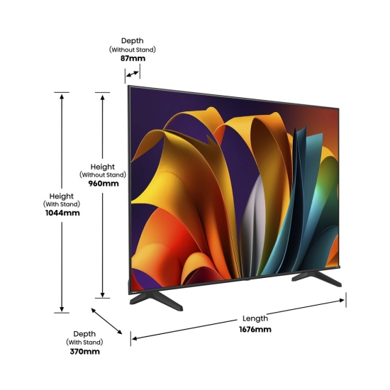 Televizor LED 75incha HISENSE 75A6N, 4K UHD, Vidaa OS, 4K UHD, DVB-T2/T/C/S2/S, HDMI, Wi-Fi, USB, energetski razred E