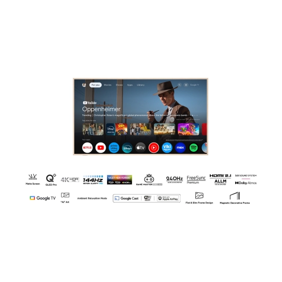 Televizor LED 55incha TCL NXTFRAME TV 55A300W, Google TV, 4K UHD, DVB-T2/C/S2, HDMI, Wi-Fi, USB, energetski razred E