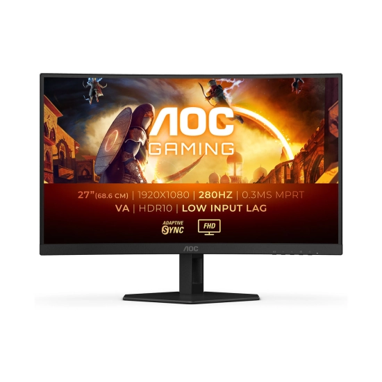 Monitor 27incha AOC, C27G4ZXE, FHD, VA, 280Hz, 1ms, 300cd/m2, 4000:1, zakrivljeni, crni