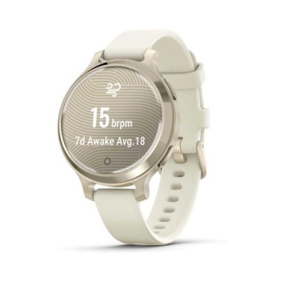 Pametni sportski sat GARMIN Lily 2 Active Lunar Gold/Bone, silikonski remen, 010-02891-00