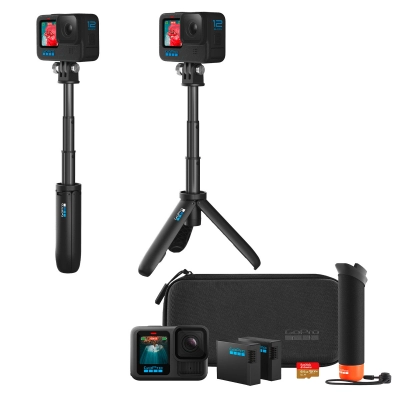 Akcijska kamera GOPRO HERO 13 Black Accessory Bundle, 27 MP, crna, CHDRB-131-RW + Držač GOPRO Shorty, Mini Extension Pole + Tripod, AFTTM-001   - GOPRO kamera + držač/tripod 