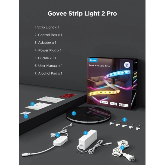 LED traka Govee 2 Pro, RGB, Bluetooth, 5 m