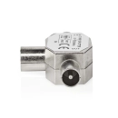 Adapter NEDIS antenski, 2x koaksijalni muški IEC (koaksijalni) 1x ženski poniklani, 75 Ohm, T-razdjelnik, metal, srebrni