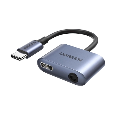 Adapter UGREEN, USB C (M) na 3.5mm (Ž), USB C (Ž), PowerDelivery, Quick Charge, sivi - Adapteri Adapter UGREEN, USB C (M) na 3.5mm (Ž), USB C (Ž), PowerDelivery, Quick Charge, sivi - Adapteri