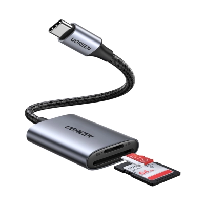 Čitač memorijskih kartica UGREEN, USB C, TF/SD kartice, sivi   - Čitači i adapteri