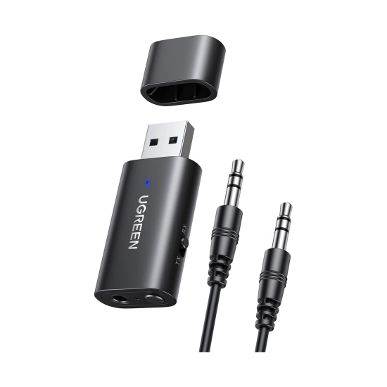 Bežični audio transmiter i receiver UGREEN, Bluetooth, 3.5mm, kabel 3.5mm 1m, crni Bežični audio transmiter i receiver UGREEN, Bluetooth, 3.5mm, kabel 3.5mm 1m, crni