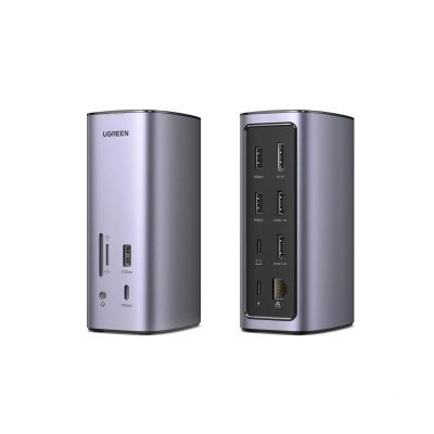 Docking station UGREEN 12u1, USB C na DisplayPort, 2x HDMI, 2x USB C, 3x USB A, RJ45, čitač kartica TF/SD, 3.5mm   - Hlađenja, stalci, docking i USB hubovi