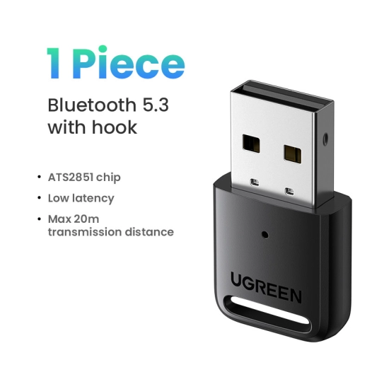 Adapter UGREEN, USB A, Bluetooth 5.3, crni Adapter UGREEN, USB A, Bluetooth 5.3, crni