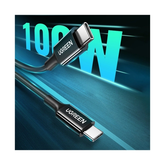 Kabel UGREEN, USB C (M) na USB C (M), PowerDelivery 100W, 5A, crni, 2m