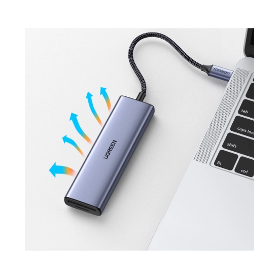 USB HUB UGREEN 6-in-1, USB C na 3x USB A 3.0, HDMI 4K@30, čitač kartica SD/TF, sivi USB HUB UGREEN 6-in-1, USB C na 3x USB A 3.0, HDMI 4K@30, čitač kartica SD/TF, sivi