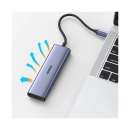 USB HUB UGREEN 6-in-1, USB C na 3x USB A 3.0, HDMI 4K@30, čitač kartica SD/TF, sivi