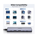 USB HUB UGREEN 6-in-1, USB C na 2x USB C, USB C PowerDelivery 100W, 2x USB A, HDMI 4K@60, sivi