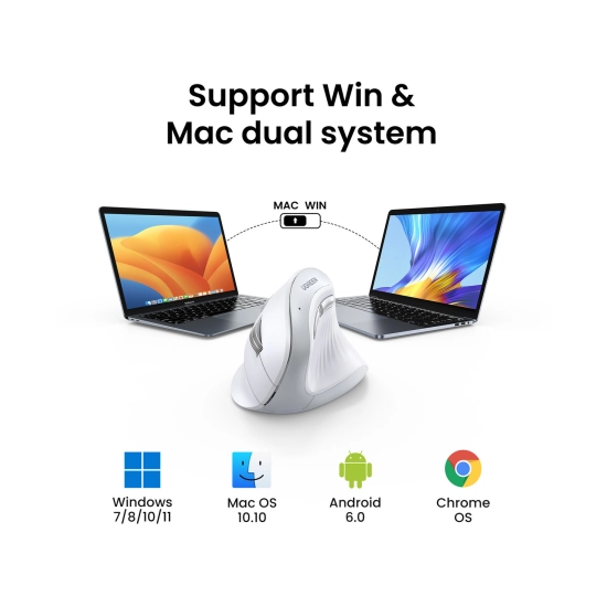 Miš UGREEN, vertikalni, bežični, Bluetooth, 4000 DPI, bijeli