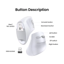 Miš UGREEN, vertikalni, bežični, Bluetooth, 4000 DPI, bijeli