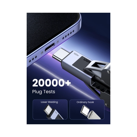 Kabel UGREEN, USB C (M) na USB C (M), PowerDelivery 100W, 5A, sivi, 1m Kabel UGREEN, USB C (M) na USB C (M), PowerDelivery 100W, 5A, sivi, 1m