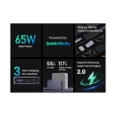 Kućni punjač UGREEN Ultra-Slim Nexode Pro, 65W, 2x USB C, USB A, GaNInfinity, crni