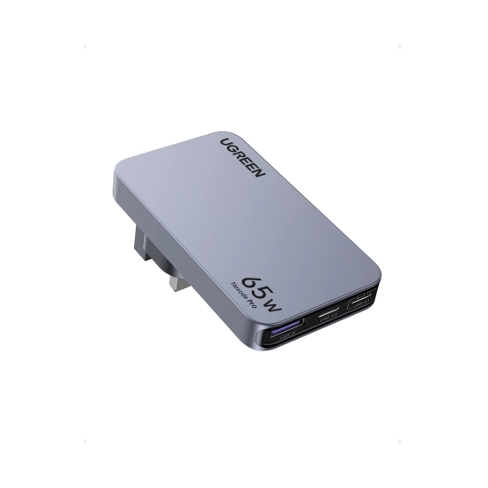 Kućni punjač UGREEN Ultra-Slim Nexode Pro, 65W, 2x USB C, USB A, GaNInfinity, crni
