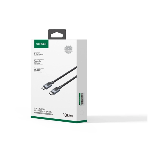 Kabel UGREEN, USB C (M) na USB C (M), PowerDelivery 100W, 5A, sivi, 2m Kabel UGREEN, USB C (M) na USB C (M), PowerDelivery 100W, 5A, sivi, 2m