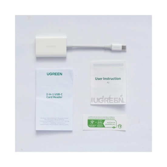 Čitač memorijskih kartica UGREEN, USB 3.0, TF/SD kartice, bijeli