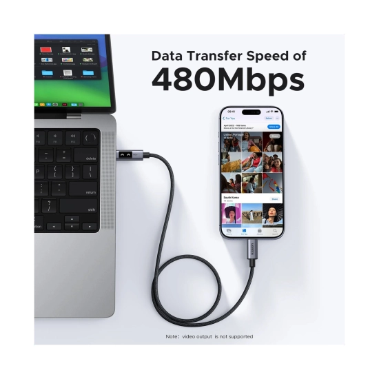 Kabel UGREEN Uno USB C (M) to USB C (M), PowerDelivery, Fast Charging 5A Max, crni, 1m Kabel UGREEN Uno USB C (M) to USB C (M), PowerDelivery, Fast Charging 5A Max, crni, 1m