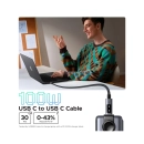 Kabel UGREEN Uno USB C (M) to USB C (M), PowerDelivery, Fast Charging 5A Max, crni, 1m