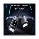 Kabel UGREEN Uno USB C (M) to USB C (M), PowerDelivery, Fast Charging 5A Max, crni, 1m