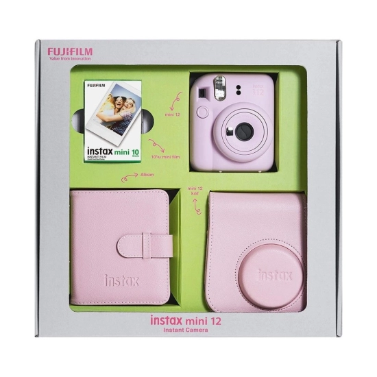 Set FUJIFILM Instax Mini 12 Bundle Box, Fotoaparat, Film 10/1, torbica, foto album, rozi Set FUJIFILM Instax Mini 12 Bundle Box, Fotoaparat, Film 10/1, torbica, foto album, rozi